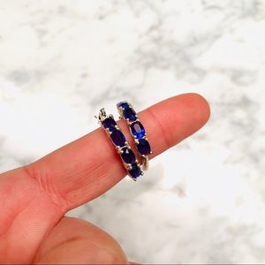 Fashionista21 Jewelry - NIB Silver Tone Blue Rhinestone Earrings Fashionista21 Jewelry - NIB Silver Tone Blue Rhinestone Earrings